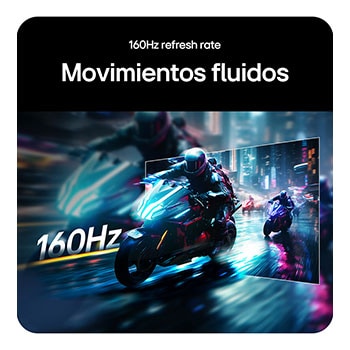 Monitor LG UltraGear 34G600A con frecuencia de actualización de 160 Hz para movimientos de juego fluidos y sin interrupciones.