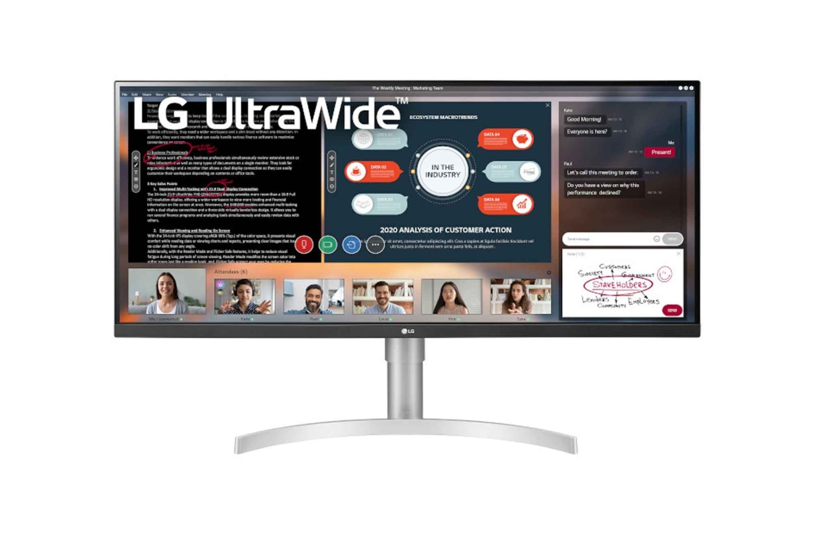Front view of Monitor UltraWide™ 34&#39;&#39; 21:9 IPS HDR WFHD 34WN650-W