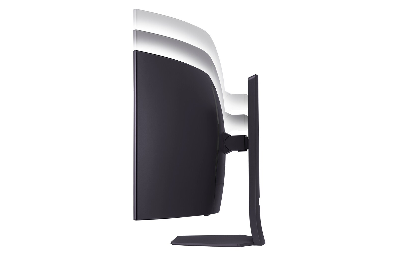 side view with monitor height moving downwards on