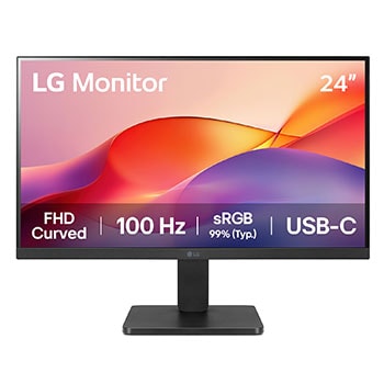 Monitor LG 24'' Curvo FHD de 100 Hz con USB-C Mejor Productividad