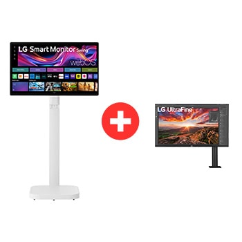 Front view of LG Monitor Inteligente Swing de 31.5" 4K UHD + Monitor IPS 31.5" UHD 4K Ergo con USB Tipo-C™ 32U32UN88.BDL