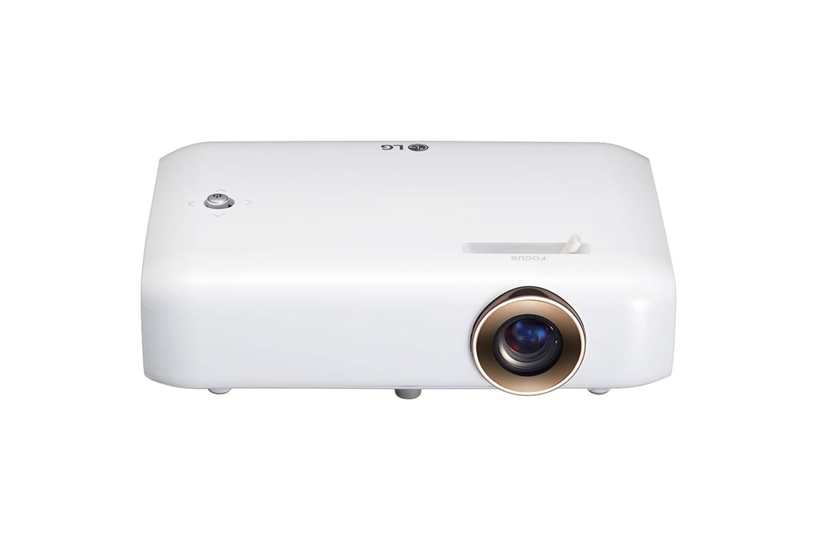 Front view of Proyector LED CineBeam con batería integrada, salida de sonido Bluetooth y Pantalla Compartida PH510PG
