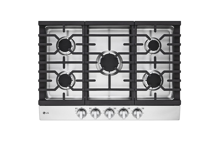 Vista frontal de Estufa a gas de 30" con quemador UltraHeat™ de 20.000 BTU, CBGJ3023S