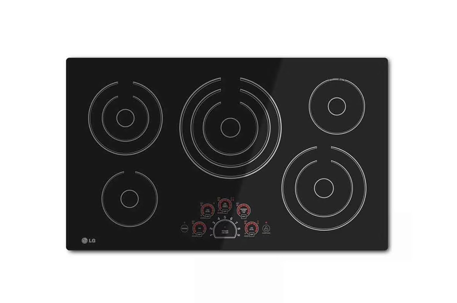 Front view of Cooktop Eléctrica 36" LG Studio con Controles SmoothTouch™ LCE3610SB