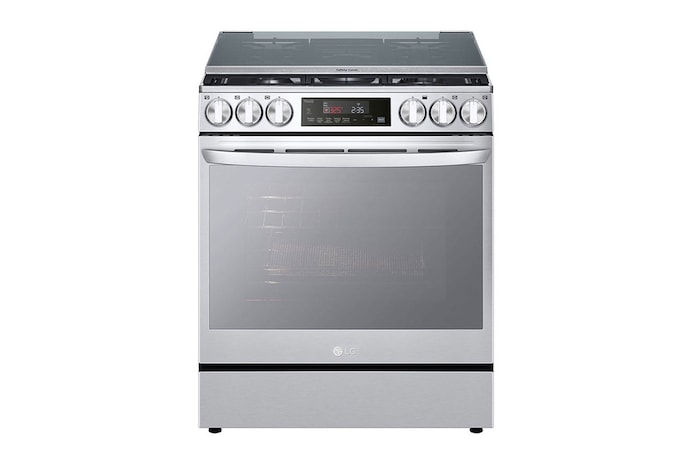 LG Estufa a Gas de 5.8 p³ LG InstaView™ + Microondas NeoChef™ Slim 1.1p Negro, LG5847MS30.BDL