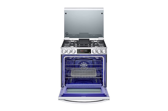 LG Estufa a Gas de 5.8 p³ LG InstaView™ + Microondas NeoChef™ Slim 1.1p Negro, LG5847MS30.BDL