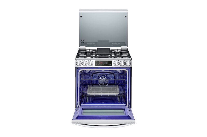 LG Estufa a Gas de 5.8 p³ LG InstaView™ + Microondas NeoChef™ Slim 1.1p Negro, LG5847MS30.BDL