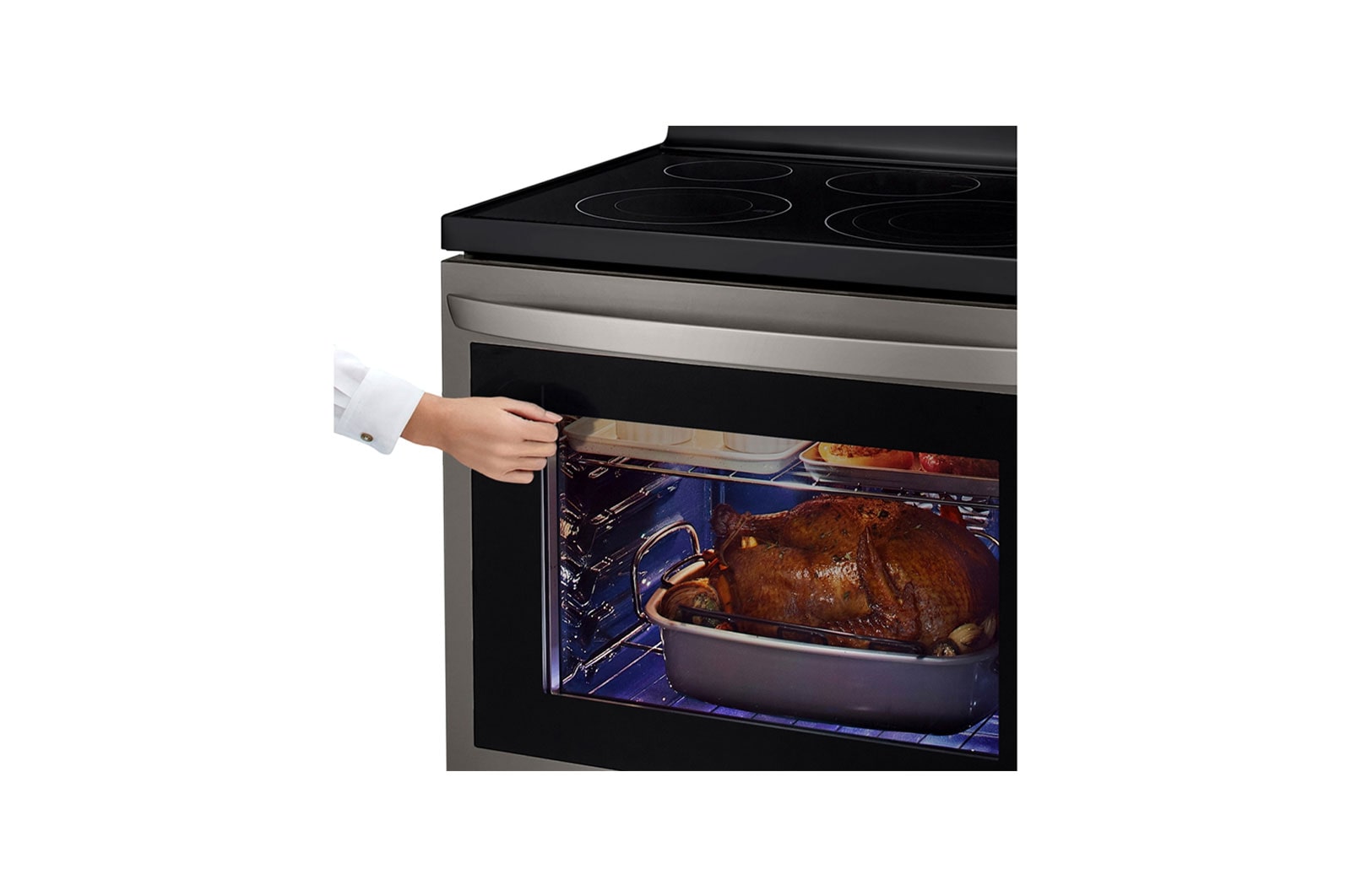 LG 6.3 pies cúbicos Inteligente con Wi-Fi Habilitado True Convection/Convección Verdadera InstaView® Rango Eléctrico con Freidora de Aire, LREL6325D