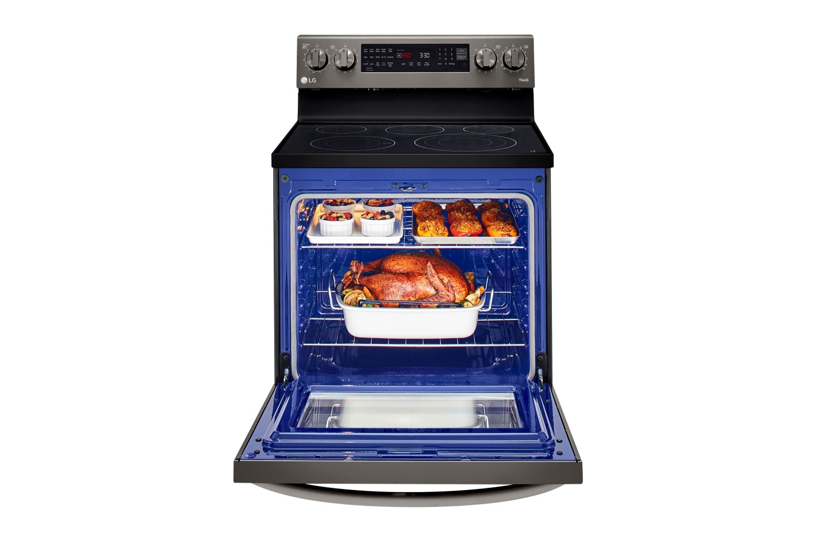 LG 6.3 pies cúbicos Inteligente con Wi-Fi Habilitado True Convection/Convección Verdadera InstaView® Rango Eléctrico con Freidora de Aire, LREL6325D