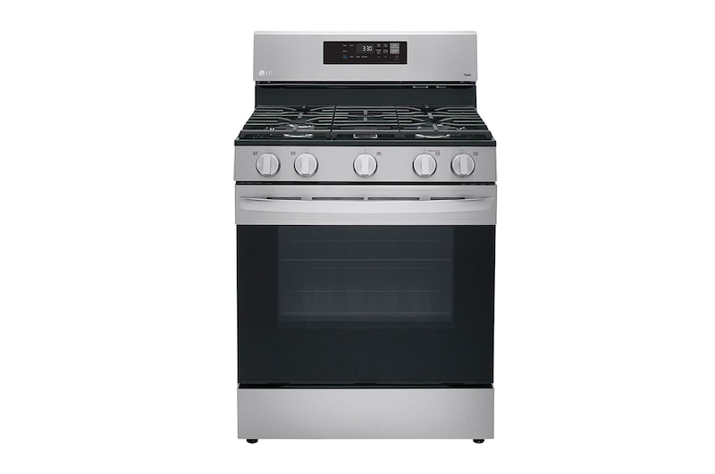 Front view of 5.8 pies cúbicos Estufa a Gas con WiFi inteligente e EasyClean® LRGL5821S