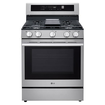Vista Frontal LG Estufa a Gas 5.8pᶟ, LRGL5825F