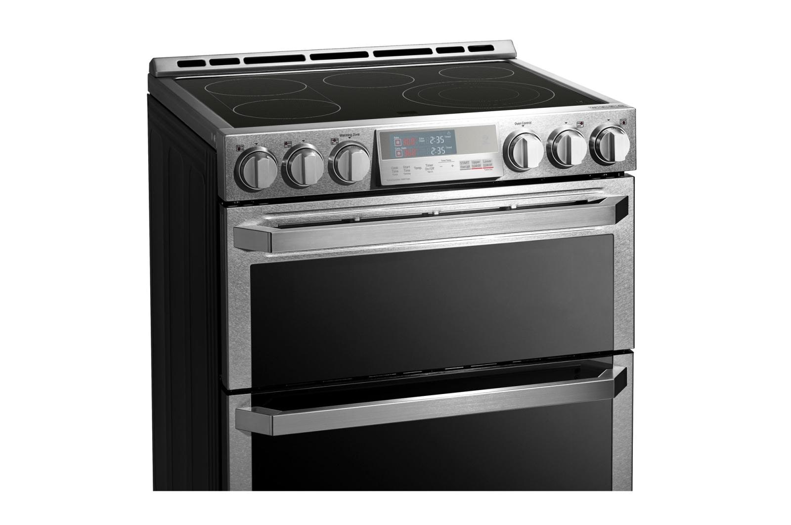 LG SIGNATURE 7.3 ft³ Horno doble eléctrico inteligente con Wi-Fi Slide-In Range (cocina deslizable) con ProBake Convection®, LUTE4619SN