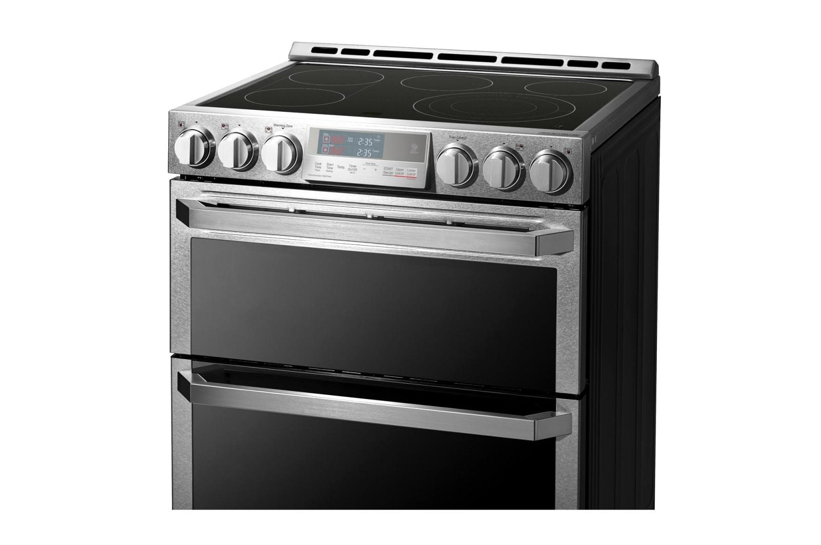 LG SIGNATURE 7.3 ft³ Horno doble eléctrico inteligente con Wi-Fi Slide-In Range (cocina deslizable) con ProBake Convection®, LUTE4619SN