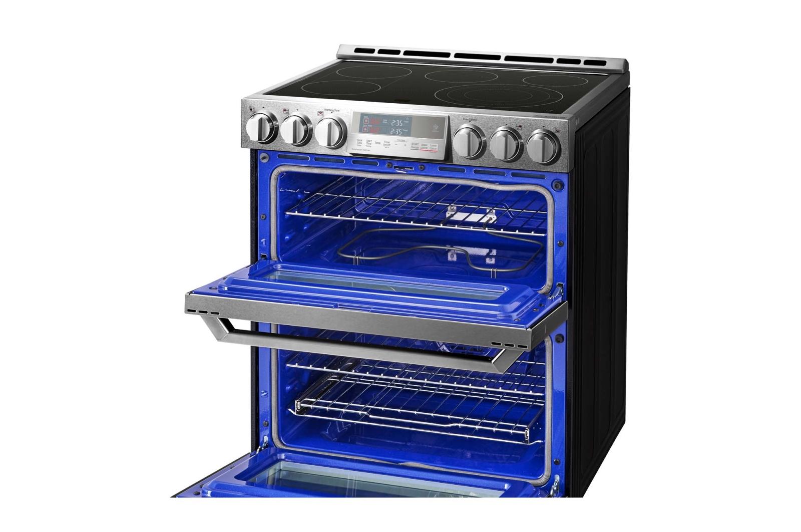 LG SIGNATURE 7.3 ft³ Horno doble eléctrico inteligente con Wi-Fi Slide-In Range (cocina deslizable) con ProBake Convection®, LUTE4619SN