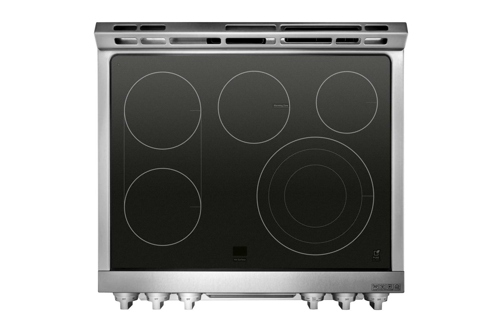 LG SIGNATURE 7.3 ft³ Horno doble eléctrico inteligente con Wi-Fi Slide-In Range (cocina deslizable) con ProBake Convection®, LUTE4619SN