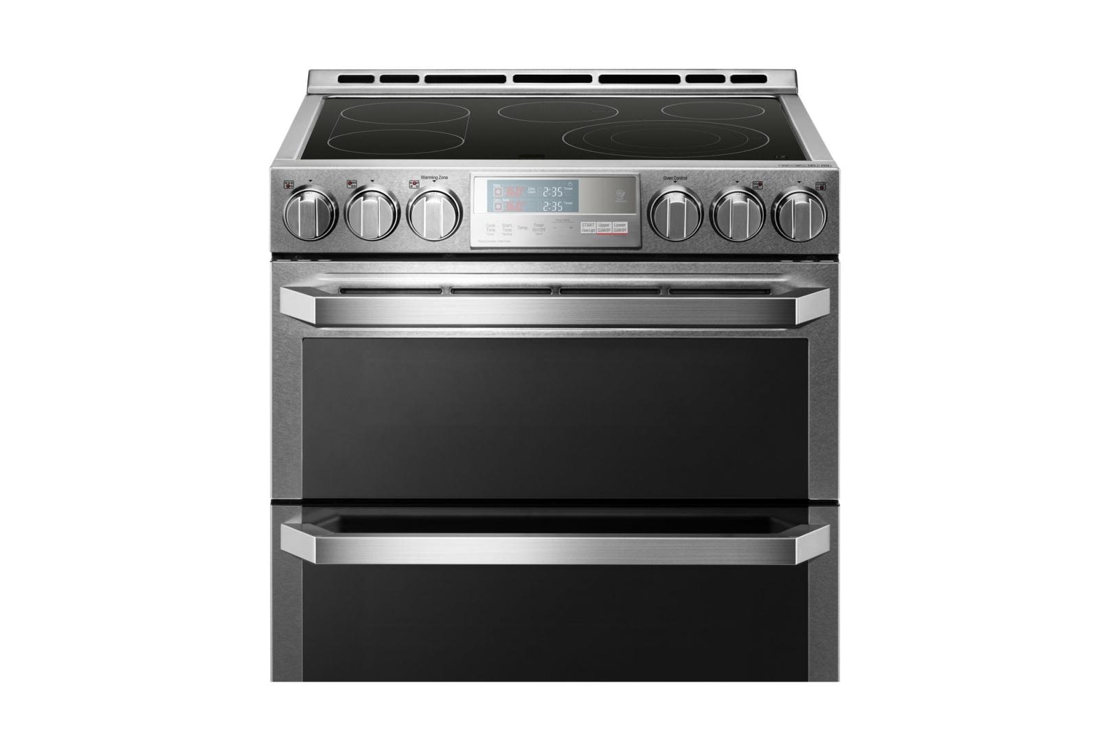 LG SIGNATURE 7.3 ft³ Horno doble eléctrico inteligente con Wi-Fi Slide-In Range (cocina deslizable) con ProBake Convection®, LUTE4619SN