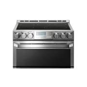 LG SIGNATURE 7.3 ft³ Horno doble eléctrico inteligente con Wi-Fi Slide-In Range (cocina deslizable) con ProBake Convection®, LUTE4619SN