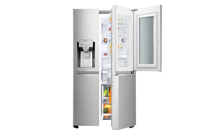 LG 24 pᶟ |InstaView™ Door-in-Door®|Side by Side |Hygiene Fresh⁺ |Compresor linear inverter |Noble Steel |ThinQ™ (Neto: 22 pᶟ), LS65SXN