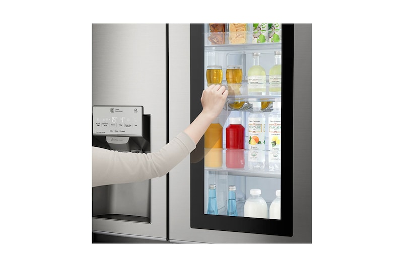 LG 24 pᶟ |InstaView™ Door-in-Door®|Side by Side |Hygiene Fresh⁺ |Compresor linear inverter |Noble Steel |ThinQ™ (Neto: 22 pᶟ), LS65SXN