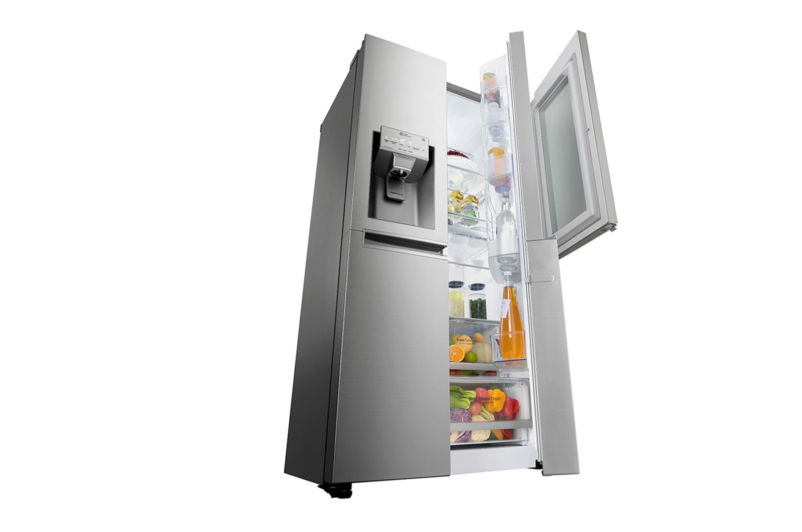LG 24 pᶟ |InstaView™ Door-in-Door®|Side by Side |Hygiene Fresh⁺ |Compresor linear inverter |Noble Steel |ThinQ™ (Neto: 22 pᶟ), LS65SXN