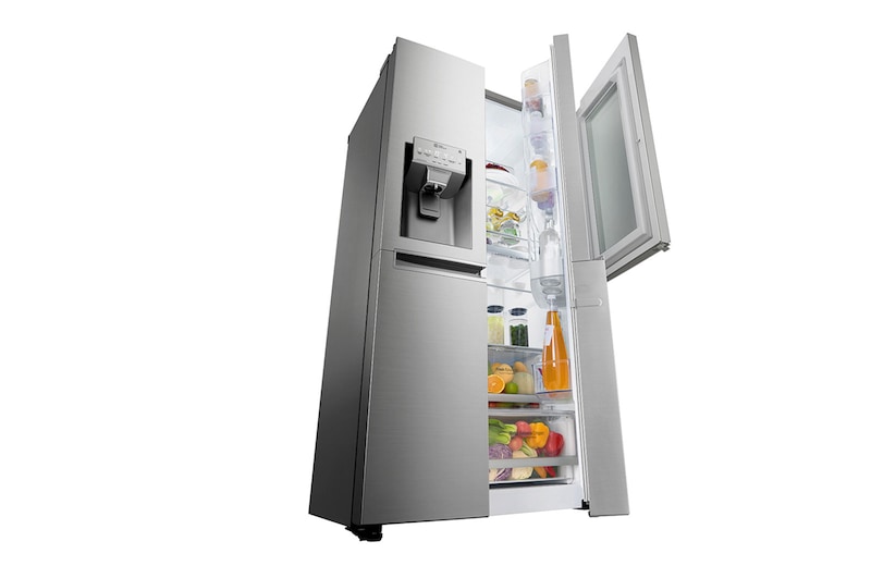 LG 24 pᶟ |InstaView™ Door-in-Door®|Side by Side |Hygiene Fresh⁺ |Compresor linear inverter |Noble Steel |ThinQ™ (Neto: 22 pᶟ), LS65SXN