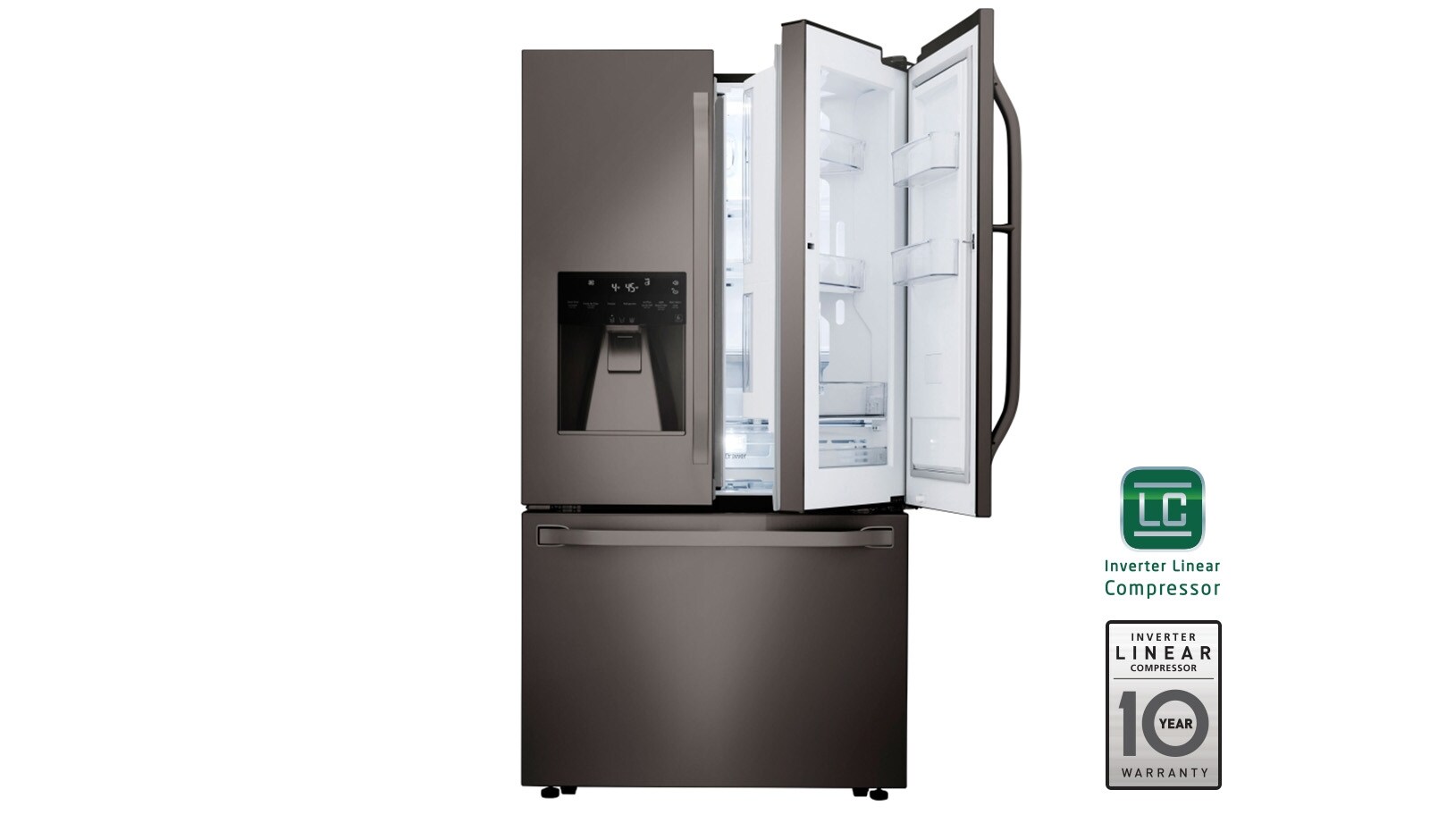 Front view of 24 pies cúbicos | French Door | Slim SpacePlus™ | Compresor lineal inverter | ThinQ™  LSFXC2476D