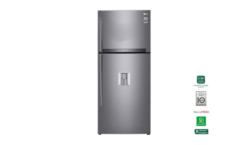 LG Refrigerador Top Freezer  | Compresor Linear inverter | Dispensador de agua | Capacidad 15 cu.ft, LT43SGP