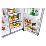 LG 28 pᶟ |InstaView™ Door-in-Door®|Side by Side |Compresor linear inverter |Acero Inoxidable |ThinQ™ (Neto: 27 pᶟ), LS74SXS
