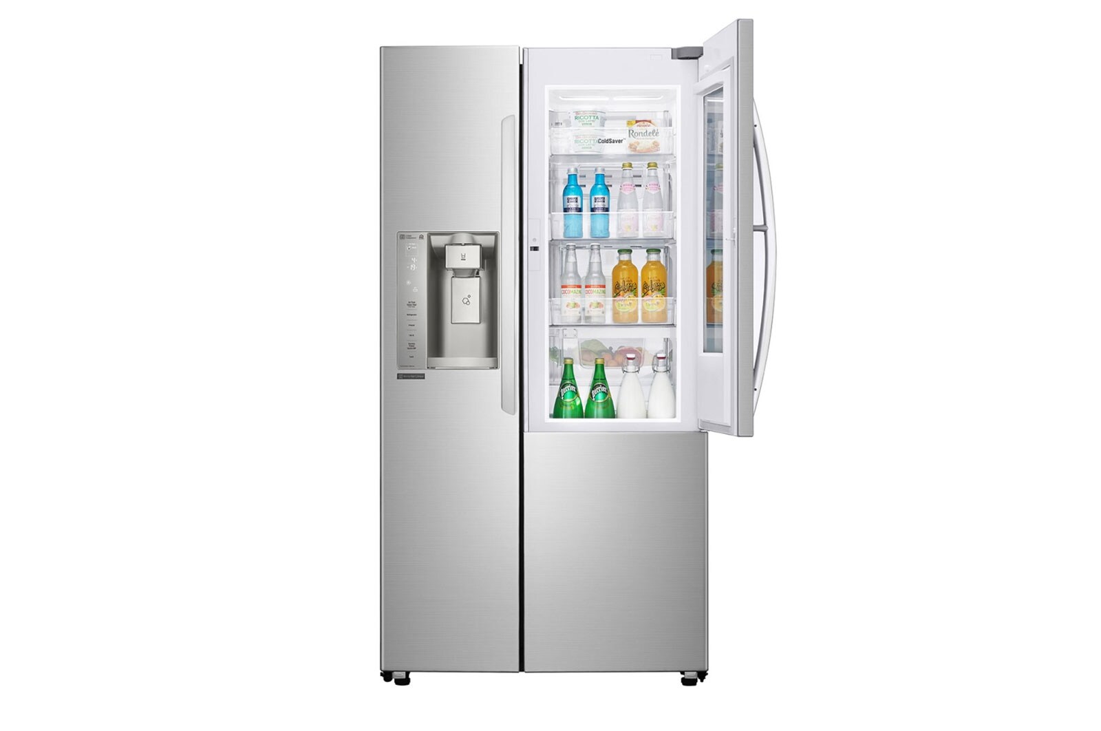 LG 28 pᶟ |InstaView™ Door-in-Door®|Side by Side |Compresor linear inverter |Acero Inoxidable |ThinQ™ (Neto: 27 pᶟ), LS74SXS