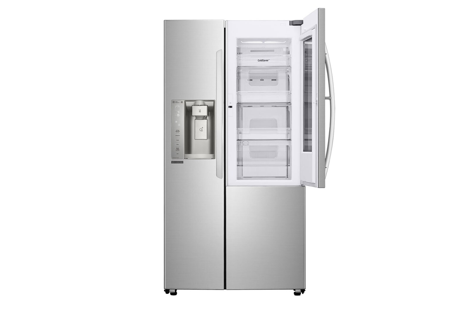 LG 28 pᶟ |InstaView™ Door-in-Door®|Side by Side |Compresor linear inverter |Acero Inoxidable |ThinQ™ (Neto: 27 pᶟ), LS74SXS