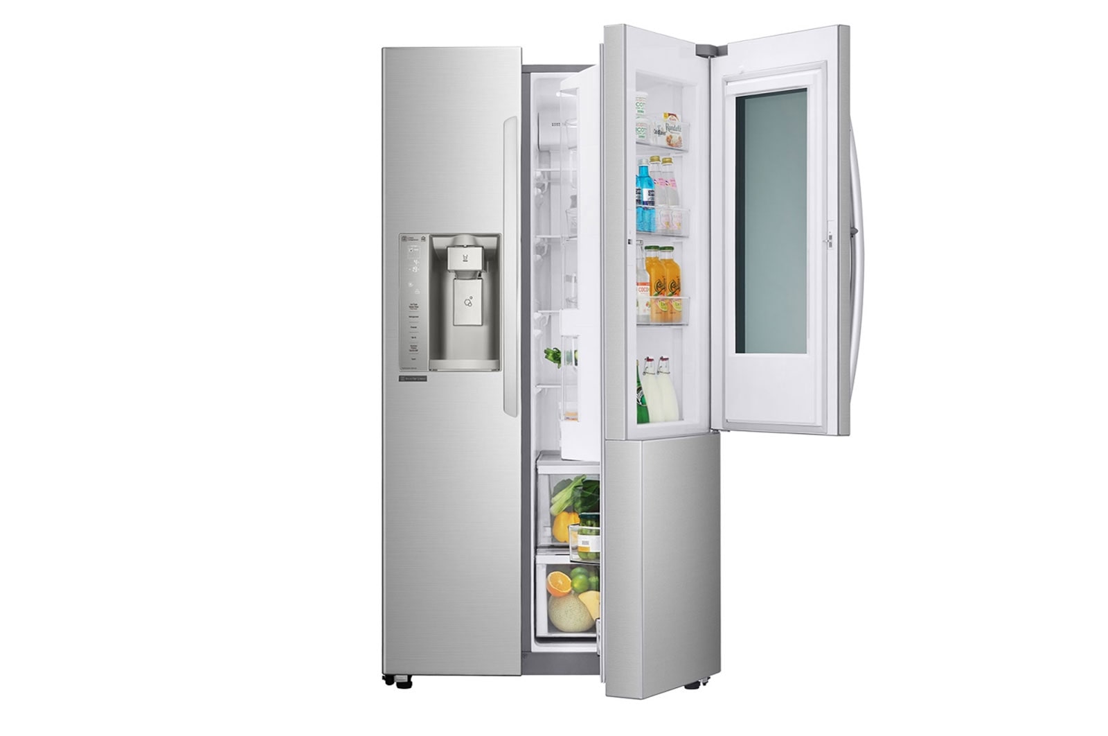 LG 28 pᶟ |InstaView™ Door-in-Door®|Side by Side |Compresor linear inverter |Acero Inoxidable |ThinQ™ (Neto: 27 pᶟ), LS74SXS