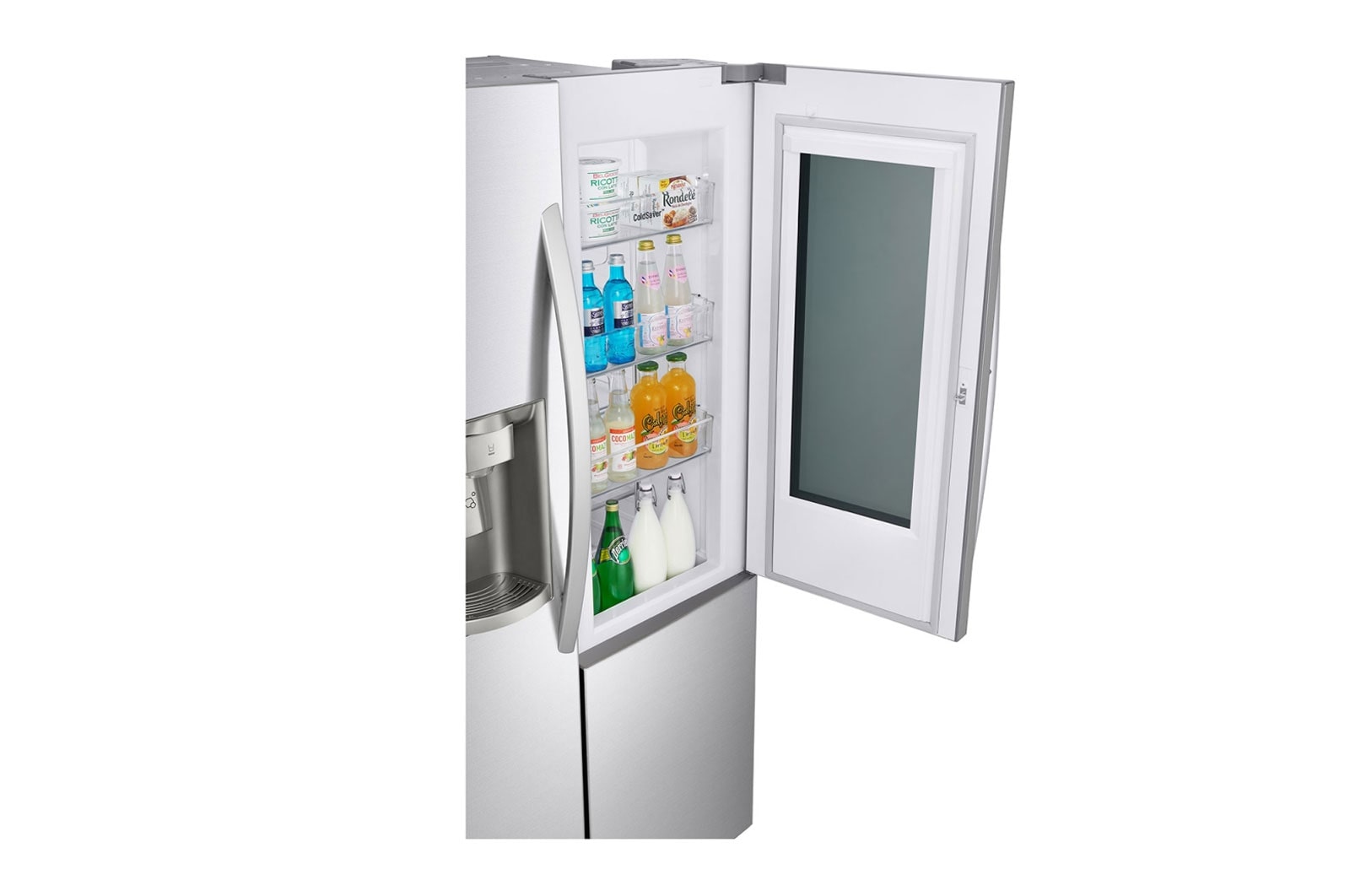LG 28 pᶟ |InstaView™ Door-in-Door®|Side by Side |Compresor linear inverter |Acero Inoxidable |ThinQ™ (Neto: 27 pᶟ), LS74SXS