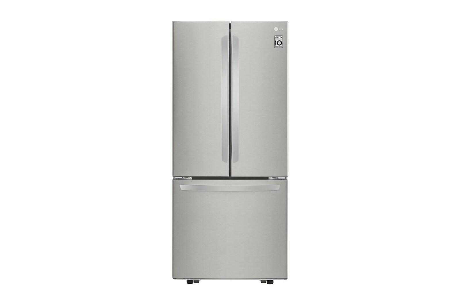 Front view of Combo Refrigeradora French Door 22p³ (Net) Smart Inverter Silver + Microondas NeoChef™ Slim 0.7p³ EasyClean™ Negro GM22BGMS20