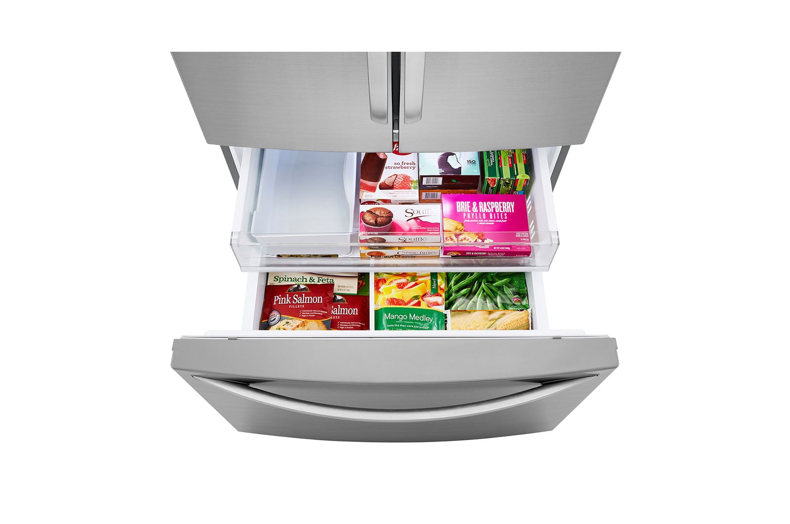 Freezer interior with filled