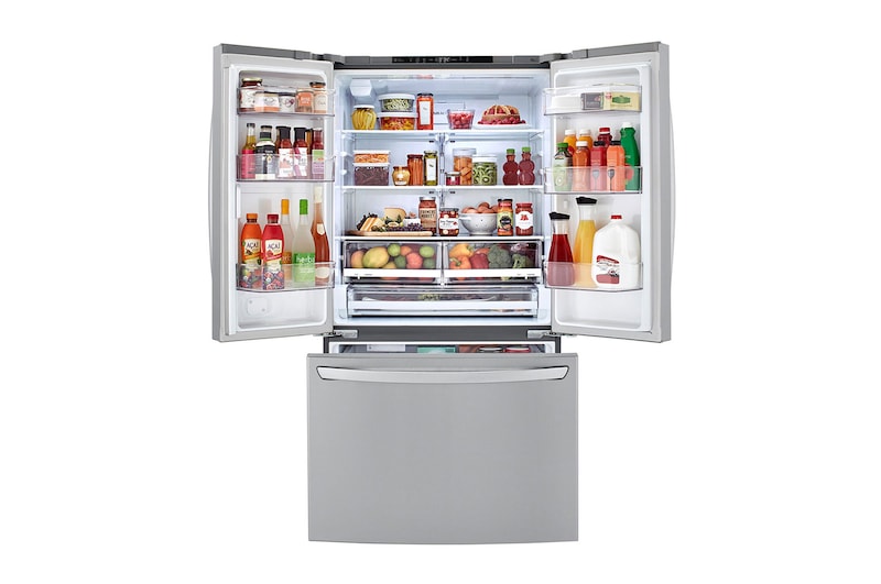front view full door open with food