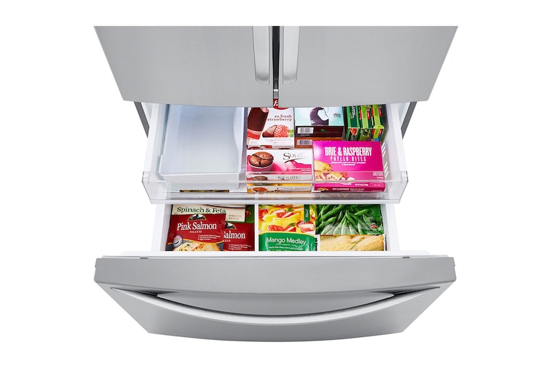 top view drawer with food 