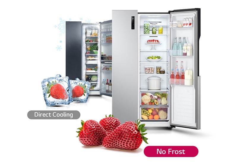 Expresión de la función frost-free de un refrigerador sin escarcha con fresas.