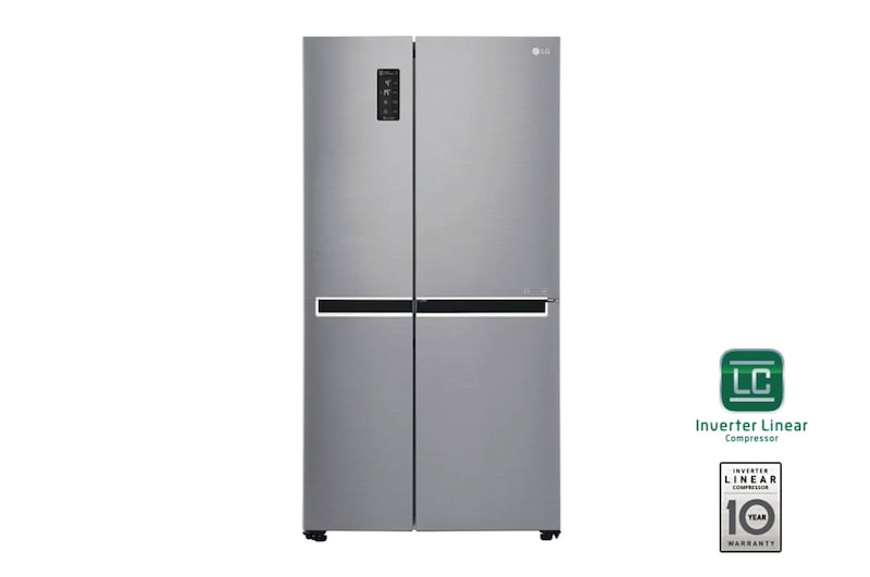 LG 24 pᶟ | Side by Side | Moist Balance Crisper™ | Compresor linear inverter | Platinum Silver | ThinQ™ (Neto: 23 pᶟ), GS65MPP1