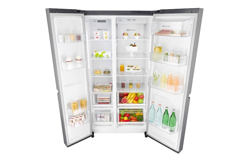 LG 24 pᶟ | Side by Side | Moist Balance Crisper™ | Compresor linear inverter | Platinum Silver | ThinQ™ (Neto: 23 pᶟ), GS65MPP1
