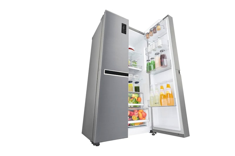 LG 24 pᶟ | Side by Side | Moist Balance Crisper™ | Compresor linear inverter | Platinum Silver | ThinQ™ (Neto: 23 pᶟ), GS65MPP1