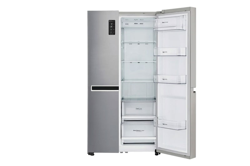 LG 24 pᶟ | Side by Side | Moist Balance Crisper™ | Compresor linear inverter | Platinum Silver | ThinQ™ (Neto: 23 pᶟ), GS65MPP1