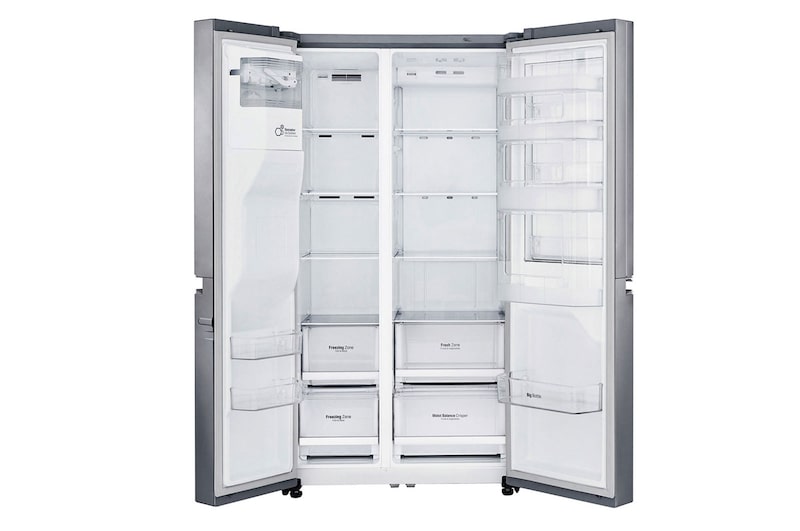 LG 24 pᶟ | Door-in-Door® | Side by Side | Moist Balance Crisper™ | Compresor linear inverter | Platinum Silver | ThinQ™ (Neto: 22 pᶟ), GS65SDP1