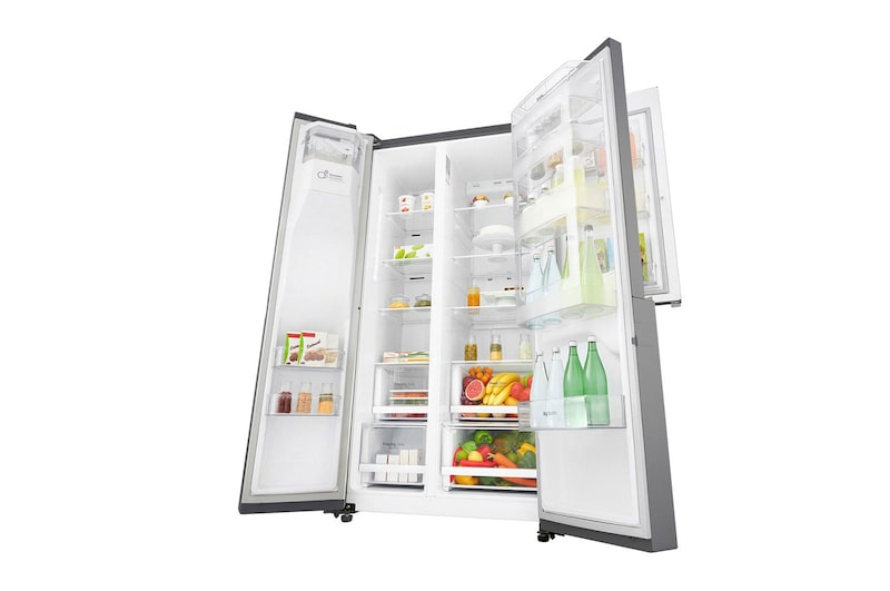 LG 24 pᶟ | Door-in-Door® | Side by Side | Moist Balance Crisper™ | Compresor linear inverter | Platinum Silver | ThinQ™ (Neto: 22 pᶟ), GS65SDP1