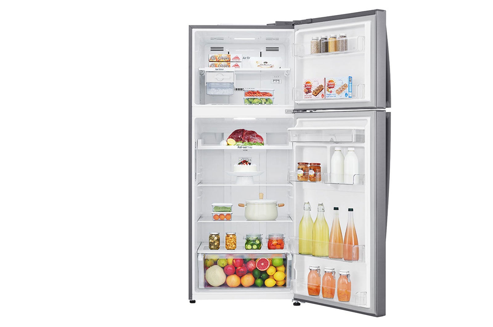 LG 15 pᶟ |Top Freezer |Door Cooling<sup>+</sup> |Smart Inverter|Acero Brillante |Smart Diagnosis™, GT43WGP