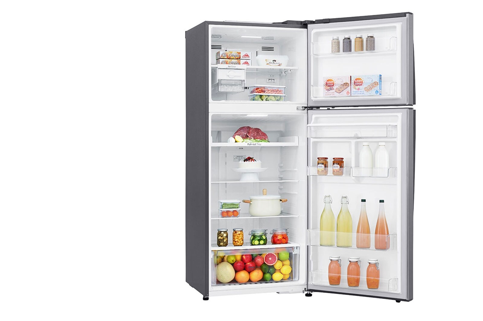 LG 15 pᶟ |Top Freezer |Door Cooling<sup>+</sup> |Smart Inverter|Acero Brillante |Smart Diagnosis™, GT43WGP