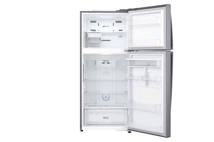 LG Refrigeradora Top Freezer 19.3pᶟ(Gross)/18pᶟ(Net)  Smart Inverter ThinQ™ NatureFRESH™™ Dispensador Agua , GT51SGP