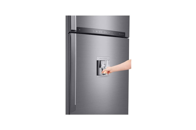 LG Refrigeradora Top Freezer 19.3pᶟ(Gross)/18pᶟ(Net)  Smart Inverter ThinQ™ NatureFRESH™™ Dispensador Agua , GT51SGP