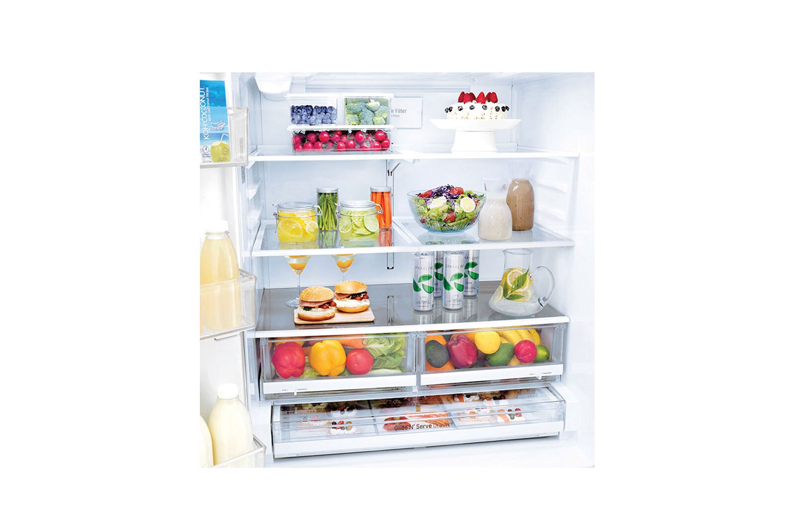 LG Refrigeradora French Door 28pᶟ Gross / 26pᶟ Net  Slim SpacePlus™ Compresor linear inverter Slim SpacePlus™ ThinQ™, LM75SGS