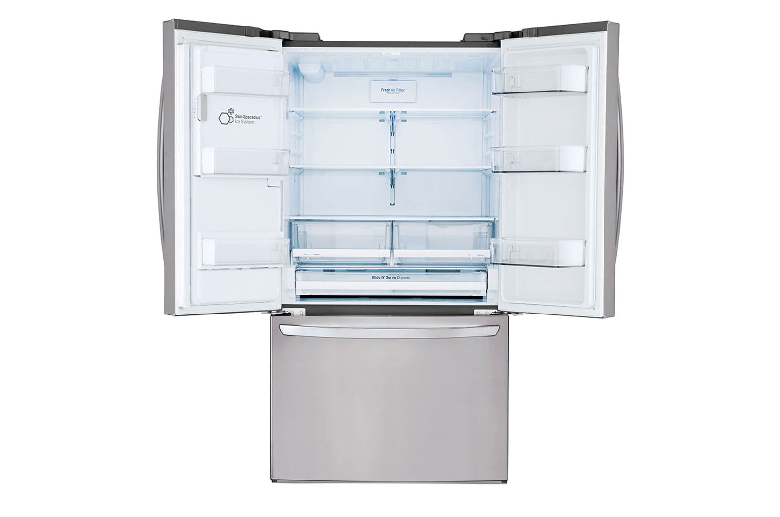 LG Refrigeradora French Door 28pᶟ Gross / 26pᶟ Net  Slim SpacePlus™ Compresor linear inverter Slim SpacePlus™ ThinQ™, LM75SGS