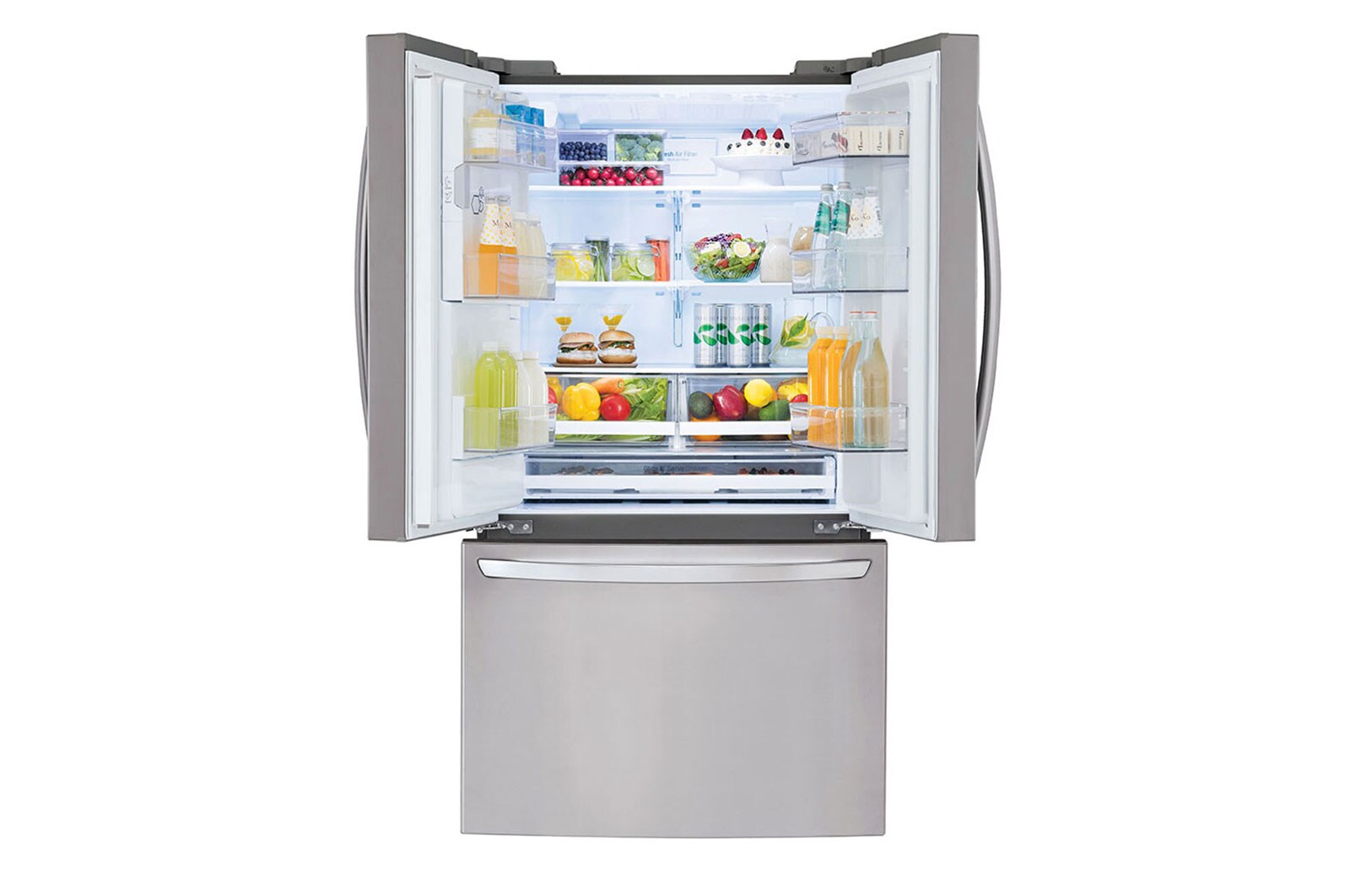 LG Refrigeradora French Door 28pᶟ Gross / 26pᶟ Net  Slim SpacePlus™ Compresor linear inverter Slim SpacePlus™ ThinQ™, LM75SGS
